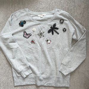 Boston Proper Women's Sweater with Diamond Jewel Embellishments - Size XS